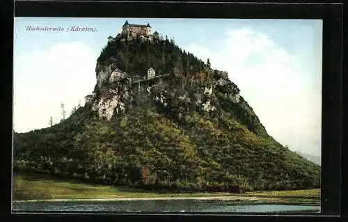 AK Schloss Hochosterwitz, vom Wasser gesehen