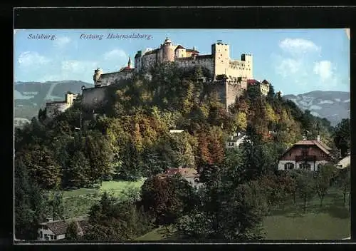 AK Salzburg, Festung Hohensalzburg im Herbst
