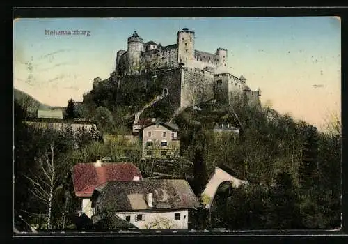 AK Salzburg, Hohensalzburg mit Umgebung