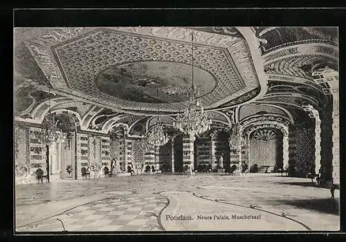 AK Potsdam-Sanssouci, Muschelsaal Neues Palais