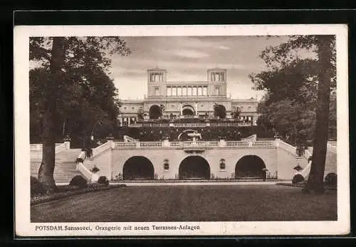 AK Potsdam, Schloss Sanssouci, Orangerie mit neuer Terrasse