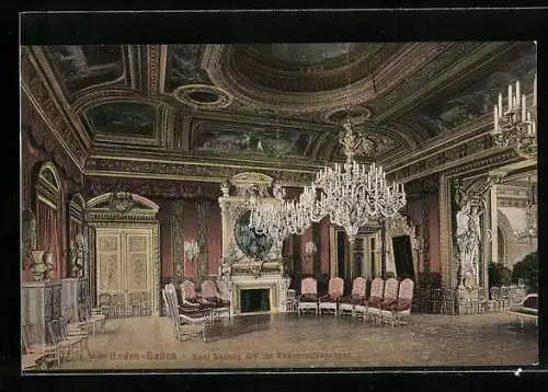 AK Baden-Baden, Saal Ludwig XIV. im Koversationshaus, Innenansicht