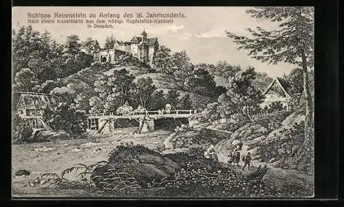 Künstler-AK Rauenstein, Schloss Rauenstein zu Anfang des 16. Jahrhunderts