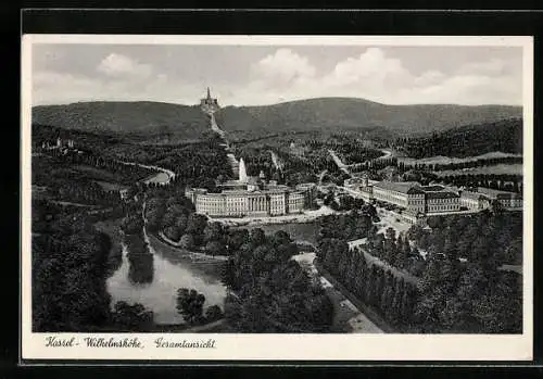 AK Kassel-Wilhelmshöhe, Gesamtansicht mit Schloss