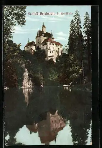 AK Kriebstein b. Waldheim, Blick zum Schloss