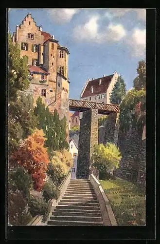 AK Meersburg a. B., Aufgang zur Oberstadt und Schloss