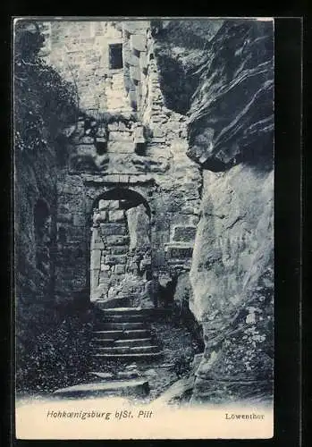 AK St. Pilt, Löwenthor an der Hohkoenigsburg