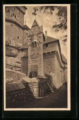 AK Hohkönigsburg, Inneres Tor mit dem kaiserlichen Wappen