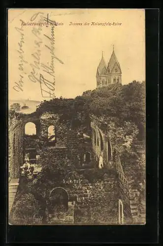 AK Kaiserswerth a. Rhein, Inneres der Kaiserpfalz-Ruine