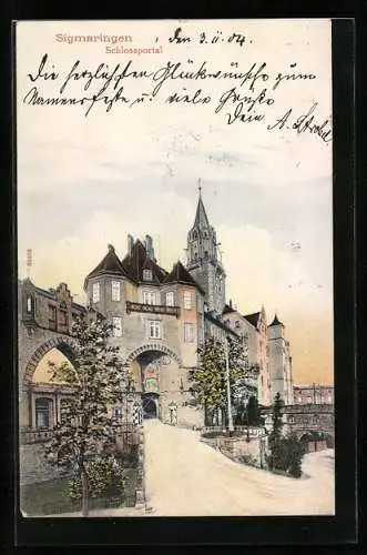 AK Sigmaringen, Blick auf das Schlossportal
