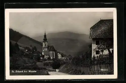 AK Pernegg an der Mur, St. Erhard bei Mixnitz, Ortspartei mit Kirche