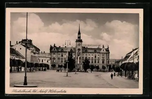 AK Mistelbach /N.D., platz mit Sparkasse