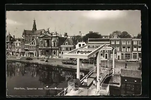 AK Haarlem, Spaarne met Teylermuseum en Gravenstenenbrug