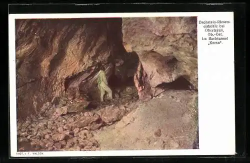 AK Obertraun, Dachstein-Rieseneishöhle, Bachtunnel Korsa