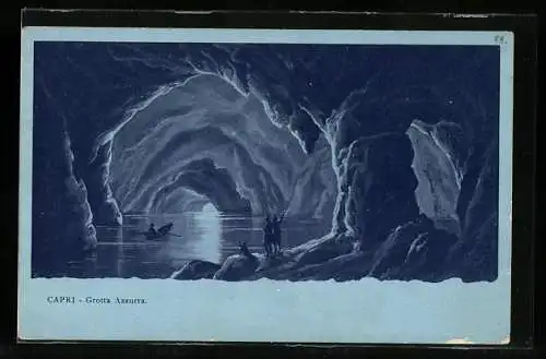 Künstler-AK Capri, Grotta Azzurra, Höhle