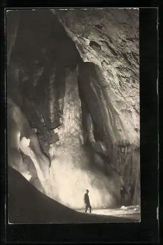 AK Eisriesenwelt im Tennengebirge, Gefror. Wasserfall in der Hymirhalle, Höhle