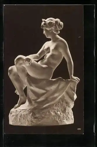 AK Marmorstatue In Gedanken von M. Götze