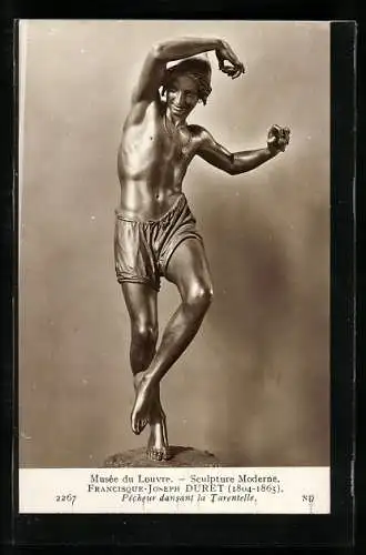 AK Pêcheur dansant la Tarantelle, Francisque-Joseph Duret, Musée du Louvre