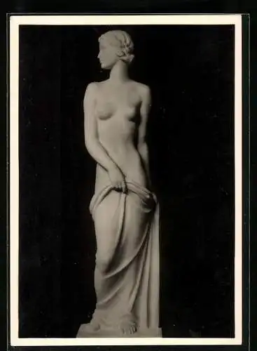 AK Stehendes Mädchen, Marmorfigur von F. Klimsch