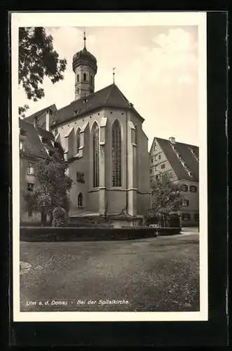 AK Ulm a. d. Donau, Partie an der Spitalkirche