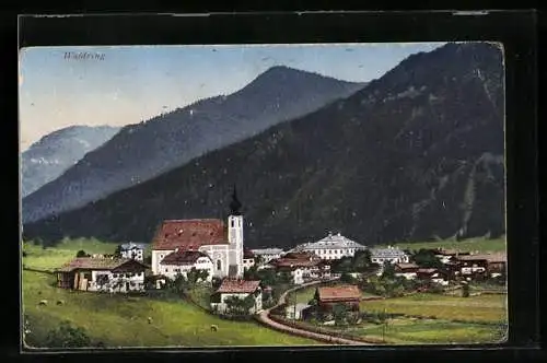 AK Waidring, Ortsansicht mit der Kirche