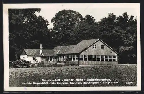 AK Kaltenleutgeben, Gasthaus Wiener-Hütte