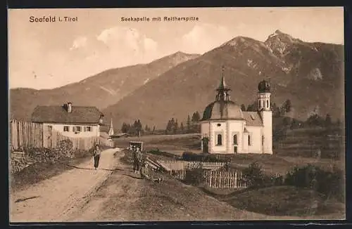 AK Seefeld i. Tirol, Seekapelle mit Reitherspitze