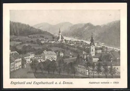 AK Engelhartszell a. d. Donau, Teilansicht mit Stift Engelszell