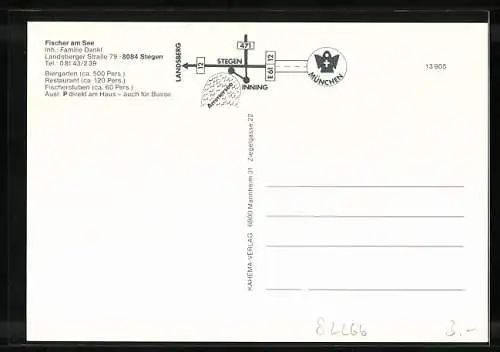 AK Stegen /Ammersee, Gasthaus Fischer am See, Inh. Familie Dankl, Landsberger Str. 79