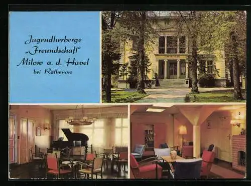 AK Milow, Innen- und Aussenansicht von der Jugendherberge Freundschaft
