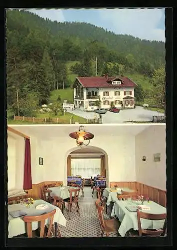 AK Wallgau, Gasthof-Café Rheinland, Inh. Lisa Anzenberger, Innenansicht