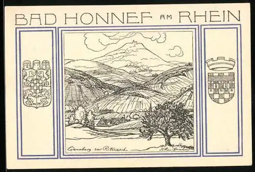 Notgeld Bad Honnef am Rhein 1921, 99 Pfennig, Löwenberg zur Ritterzeit