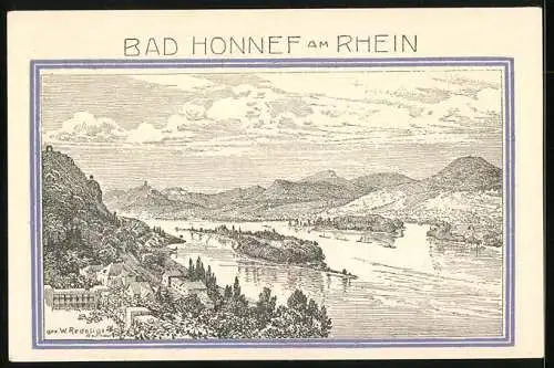 Notgeld Bad Honnef am Rhein 1921, 99 Pfennig, Rhöndorf und Ruine Drachenfels