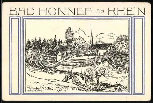 Notgeld Bad Honnef am Rhein 1921, 50 Pfennig, Mülheim mit dem Turm