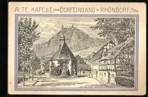 Notgeld Bad Honnef am Rhein 1921, 99 Pfennig, Alte Kapelle und Dorfeingang in Rhöndorf