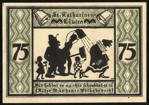 Notgeld Hann. Münden, 75 Pfennig, Rathaus und St. Katharinen-Läuten