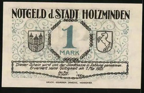 Notgeld Holzminden, 1 Mark, Ausmarsch beim Schützenfest