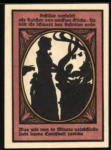 Notgeld Kalbsrieth, 50 Pfennig, Die Flora mit dem Füllhorn, Frau am Feuer