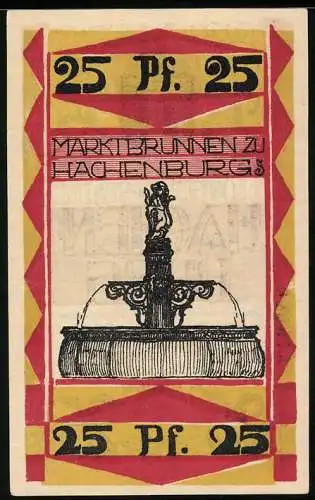 Notgeld Hachenburg 1921, 25 Pfennig, Der Marktbrunnen zu Hachenburg