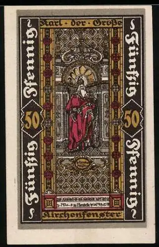 Notgeld Herstelle /Höxter 1921, 50 Pfennig, Karl der Grosse