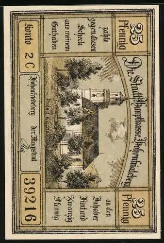 Notgeld Hohenfriedeberg, 25 Pfennig, Protestantische Kirche, Denkmal