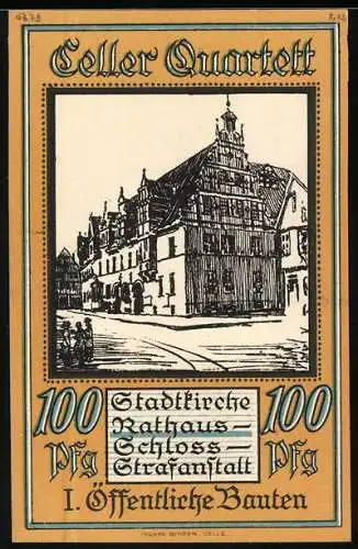 Notgeld Celle, 100 Pfennig, Das Rathaus