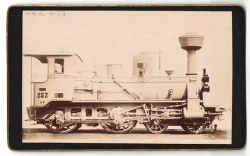 Fotografie k.k. österreichischen Staatsbahnen (kkStB) Kennung: 257, K.R.B. 1.23, Dampflok