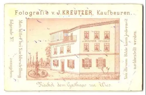 Fotografie J. Kreutzer, Kaufbeuren, Ansicht Kaufbeuren, Blick auf das Ateliersgebäude mit Glasatelier