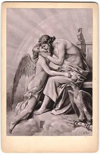 Fotografie Paul Bayer, Dresden, Gemälde: Zeus küsst Armor auf den Mund, Gay Int.