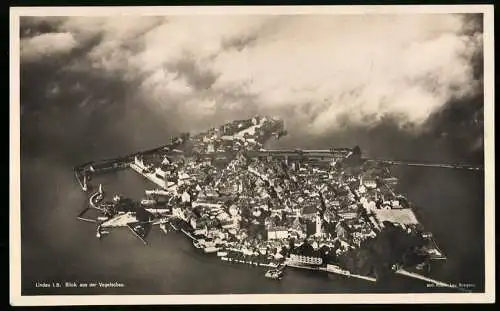 Fotografie Risch-Lau, Bregenz, Ansicht Lindau / Bodensee, Gesamtansicht - Fliegeraufnahme, Grossformat 29 x 18cm