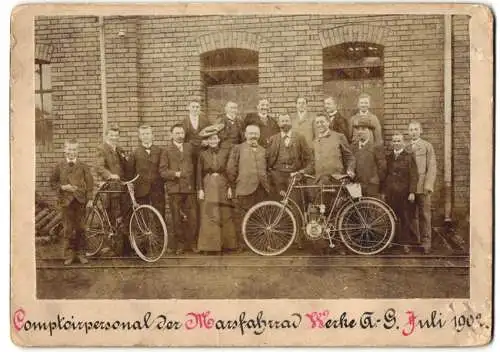 Fotografie unbekannter Fotograf, Ansicht Nürnberg, Mars Fahrrad - und Motorradwerke AG 1902, Fahrrad, Velo & Motorrad