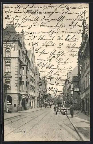 AK Erfurt, Hotels Reichshof und Kaiserhof an der Bahnhofstrasse