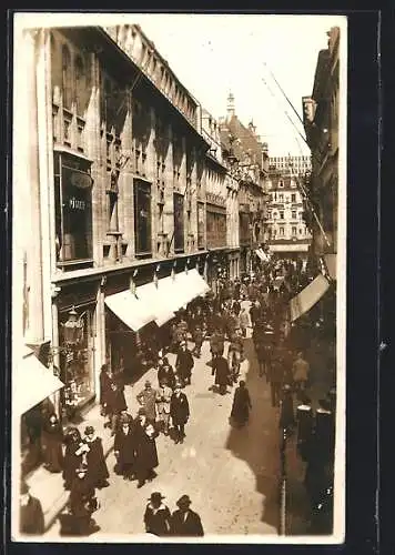 Foto-AK Köln, Reger Verkehr auf der Hohen Strasse