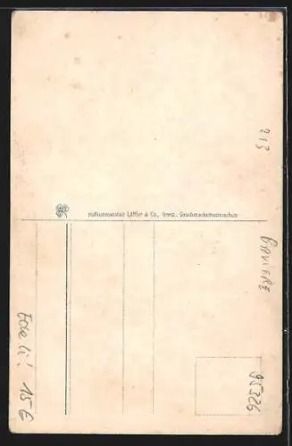 Grusskarten-AK Kulmbach, Stadtpanorama, Herren bei Bier am Stammtisch